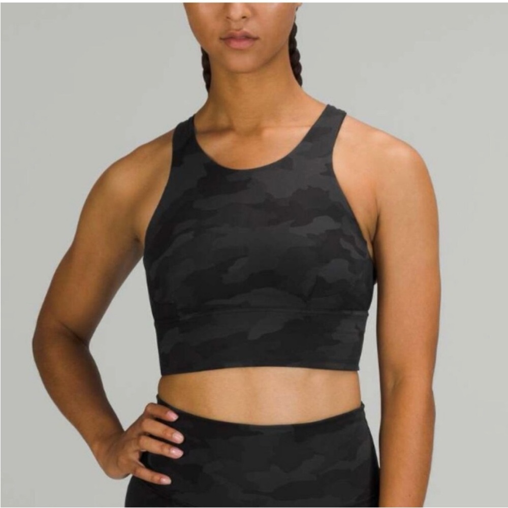 Lululemon Wunder Train Longline Bra Camo Coal Size 6